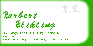 norbert blikling business card